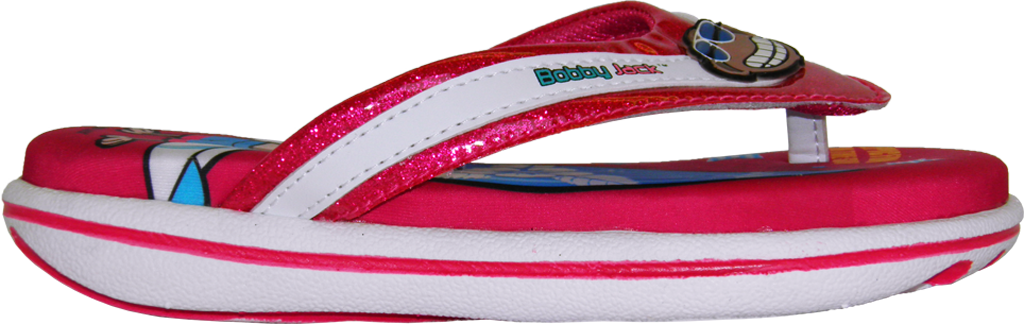 Epic Fun in the Sun Memory Foam Thongs (Fuschia Side View)